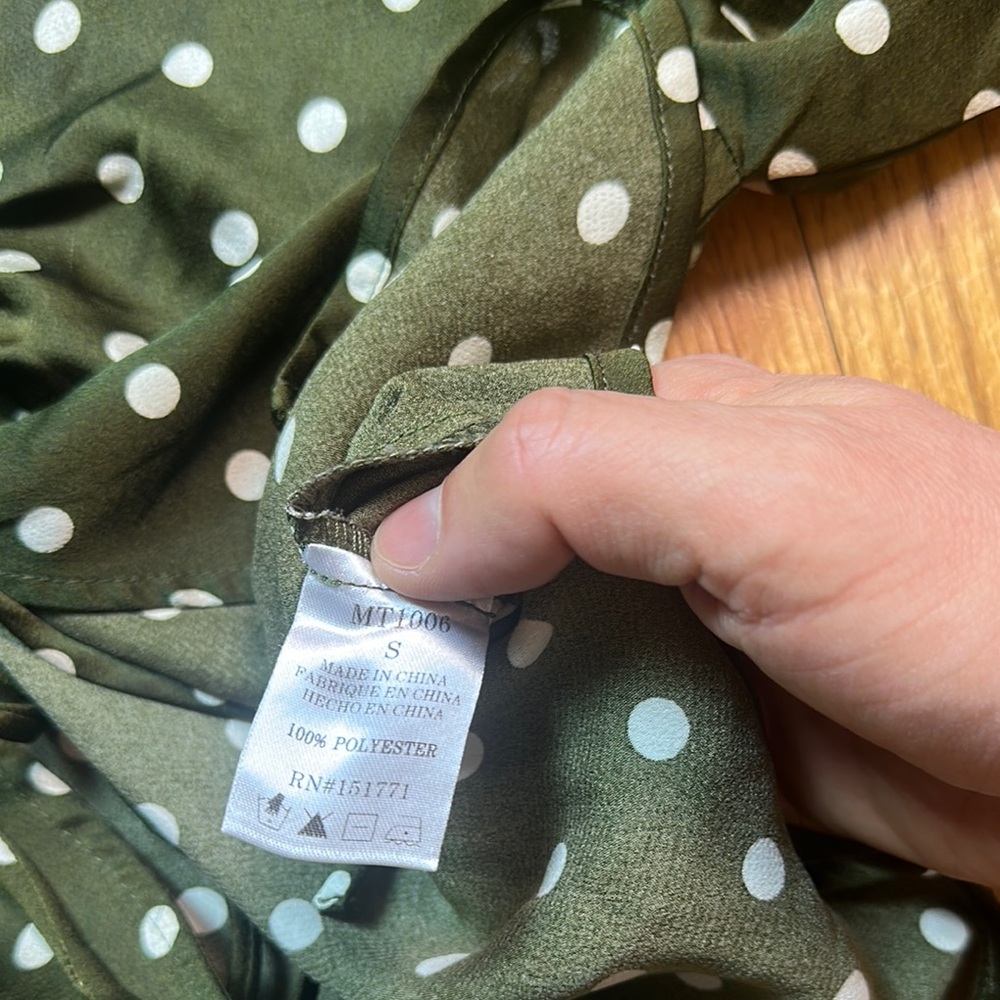 Akira Green Polka Dot Women's Top size Small Party Summer Fun Sexy Feminine - Picture 5 of 7